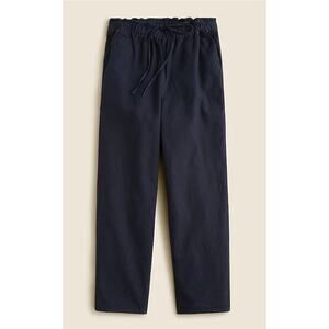 NWT J. Crew Womens Drawstring navy blue Elastic Waist Pants Size XL Cotton linen
